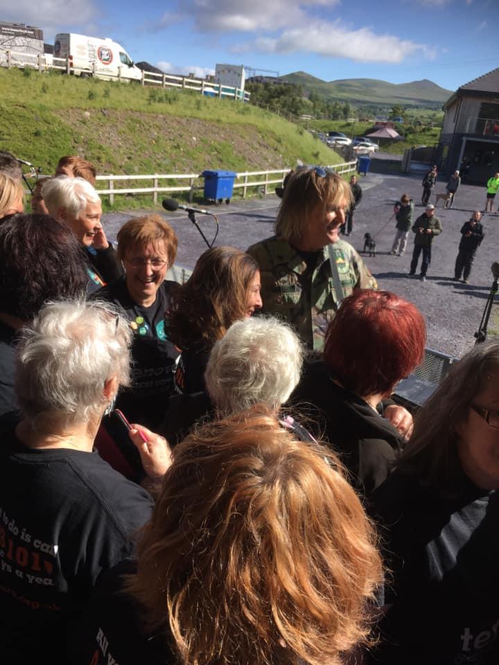 IechydDaBangor's tweet photo. Great start to Saturday #ZipRoc, singing with Côr Tenovus/Sing With Us Bangor @SingwithUsChoir @KieferBaritone & Mike Peters @LHSUK Thank you to Pete McCleave for sharing his experience, why not register as a donor #100000StemCellDonors @pmjmccleave https://t.co/YyxKS9C9sl https://t.co/fQ8IfTMCzx