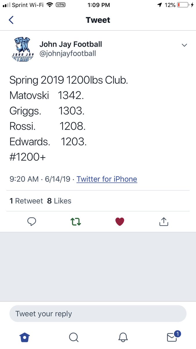 AMatovski71's tweet photo. Weβre leading the team in the weightroom now time to lead them on the field!!! #jjfb #1200lb #boyswholift https://t.co/bUuITEnSW5