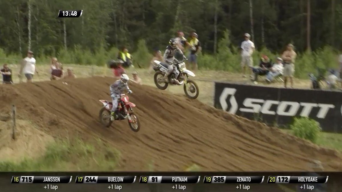 mxgp's tweet photo. Bengston takes the lead! Anderson drops to second and is falling away from the Swedish rider!

#MXGP #MXGPLatvia #Motocross #EMX2T powered by @fmf73 https://t.co/jCVhbQL0mr