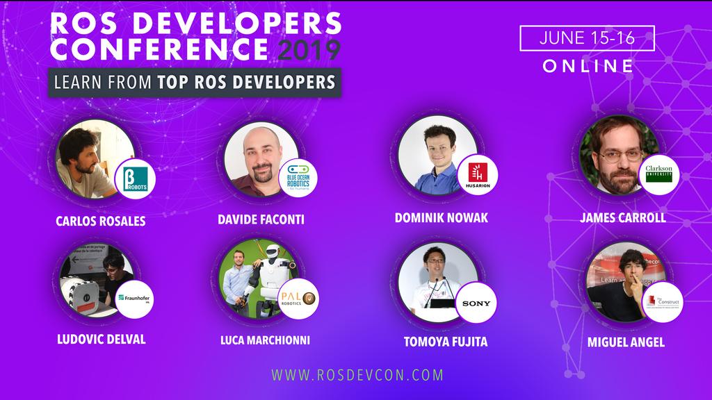 _TheConstruct_'s tweet photo. Dear #ROSDevCon19 attendees, today is the day! Remember to check out the agenda in advance and have a good breakfast;) Today we're going to practice a lot with the speakers💨 https://t.co/GYLLdIWX8g