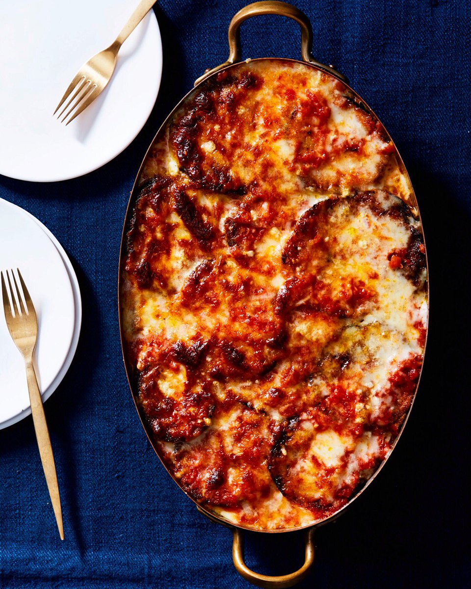 Eggplant parmigiana in the style of my grandma Stella, in my new cookbook Piatti and on <a href="/SAVEURMAG/">SAVEUR</a> right now.  saveur.com/best-ever-eggp…