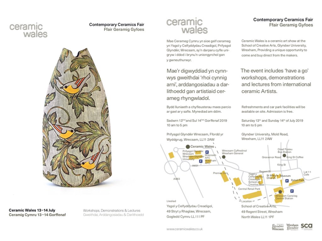Only 4 weeks until Ceramic Wales. 40 makers, demonstrations by Mark Smith, Jin Eui Kim and John Scott. Free entry for all. Help us spread the word #Ceramics #ceramicwales #Wrexham