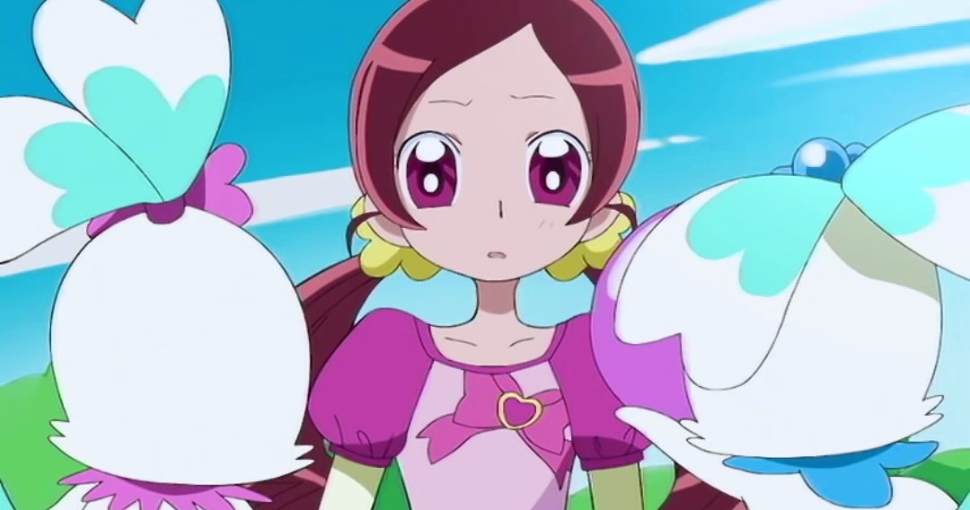 ティセラ ハートキャッチプリキュア1話感想 まず キャラデザが凄くおジャ魔女どれみ 笑 自分でプリキュア名を考えるのが他シリーズと比べると斬新なほうだなと シャイで引っ込み思案なつぼみがこれからどのように成長していくか期待を抱かせてくれる1