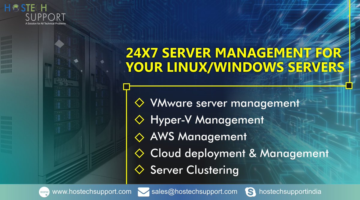 HostechSupport's tweet image. Stay back and Relax! We will Manage & Monitor your servers 24x7!!!
Signup NOW!! 24x7 LiveChat assistance: hostechsupport.com
#24x7remotetechnicalsupport #linuxservermanagement #linuxservermonitoring #linuxserveradministration #cloudservermanagement #vpsmanagement