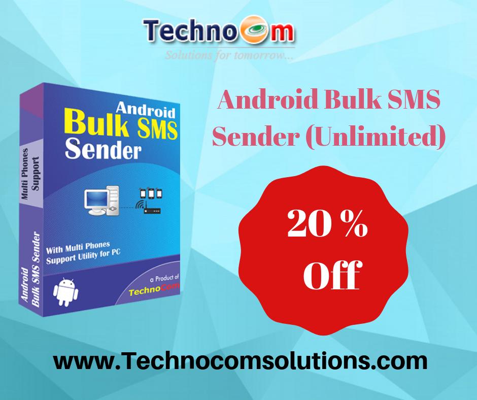 TechnocomS's tweet image. Hurry! Get 15% off on Android Bulk SMS Sender. Android Bulk SMS Sender is an advanced tool that is used to send SMS in bulk to connected Android Phones. For discount visit at
technocomsolutions.com/bulk-sms-sende…
#Software #AndroidBulkSMSSender