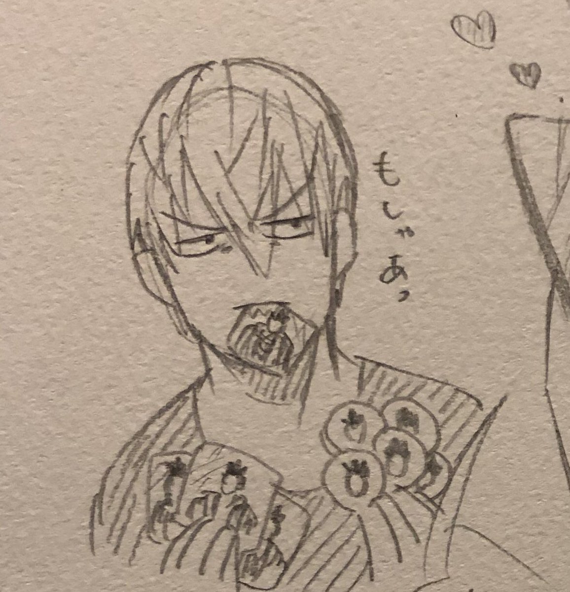 山吹ちゃんのスケブにお邪魔した時に描いた三成くん 