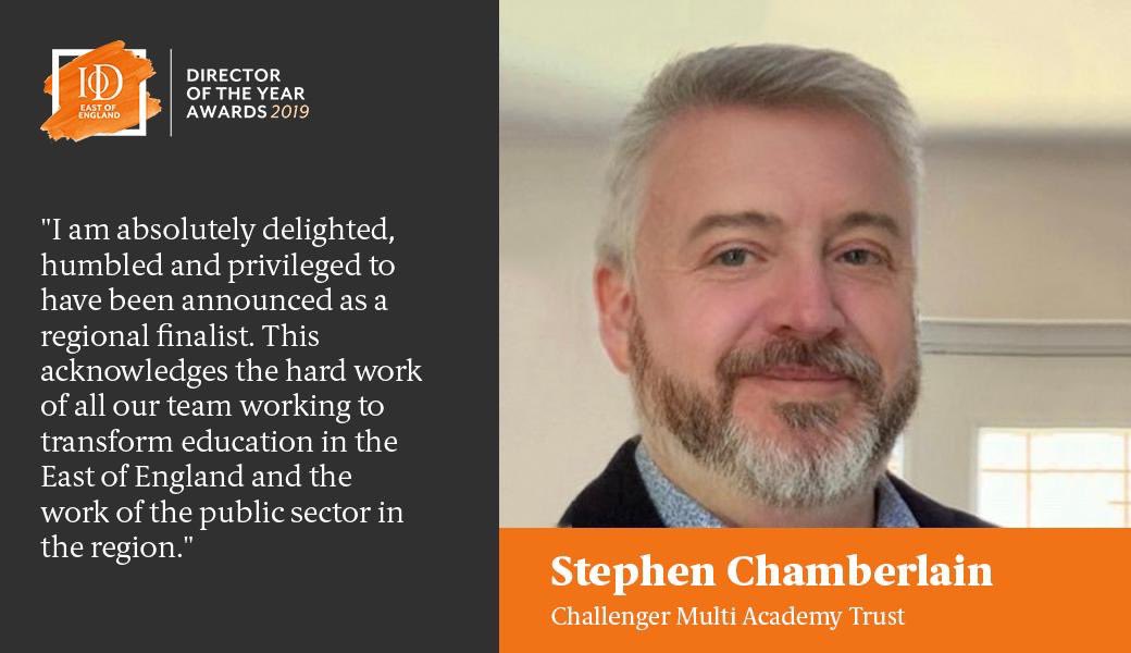 ChallengerMAT's tweet photo. Congratulations to our Chief Executive @schamberlainCEO for being ‘Highly Commended’ in the @The_IoD @IoDEast public sector ‘Director of the Year’ Awards #cmatstandards #cmatfamily #cmatway #teamaward https://t.co/QzD0SgoNPJ