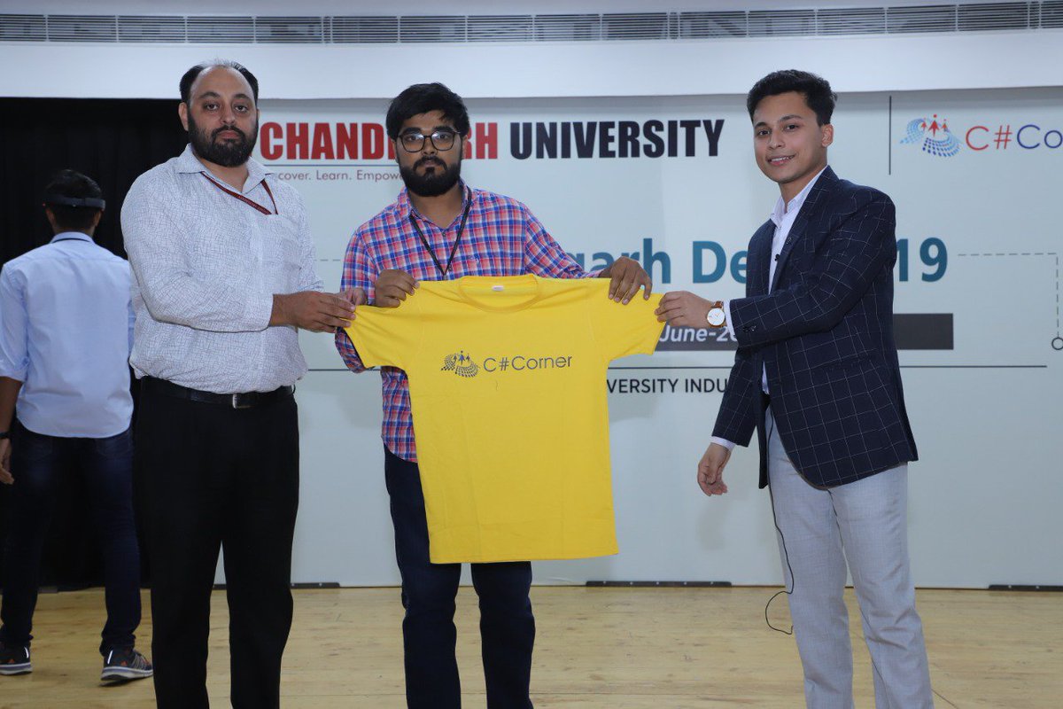 CsharpCorner's tweet image. Its Prize distribution &amp;amp; closing note. Thanks to all attendees, speakers &amp;amp; @Chandigarh_uni, for successful @CsharpCorner #ChdDevCon19! cc @techierathore @codewithsimon @jainvipulcs @mtewatia @Bikeshsrivastav @MidasPiyush @AnshuKu46816208 @gpsingh6611 @dbeniwal21