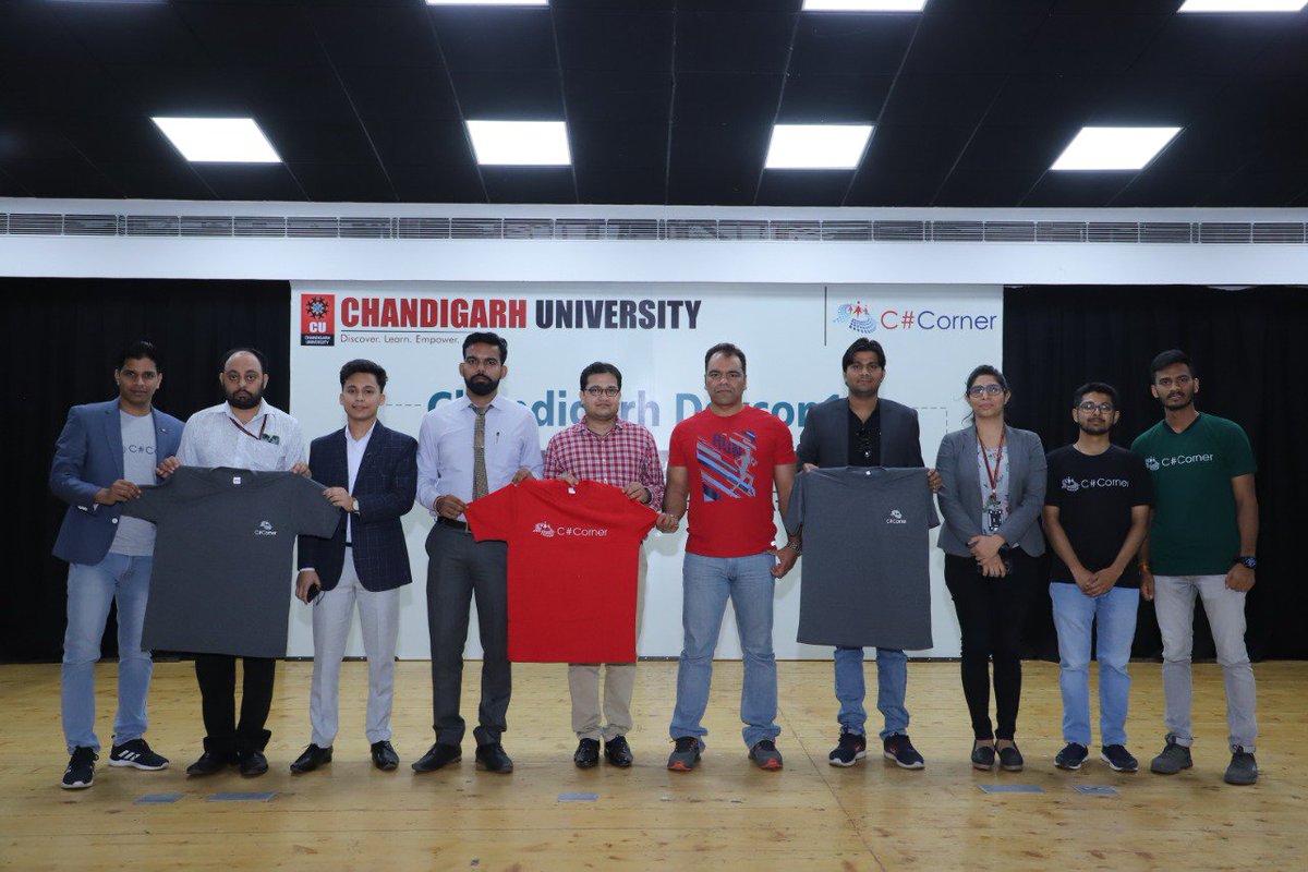 CsharpCorner's tweet image. Its Prize distribution &amp;amp; closing note. Thanks to all attendees, speakers &amp;amp; @Chandigarh_uni, for successful @CsharpCorner #ChdDevCon19! cc @techierathore @codewithsimon @jainvipulcs @mtewatia @Bikeshsrivastav @MidasPiyush @AnshuKu46816208 @gpsingh6611 @dbeniwal21