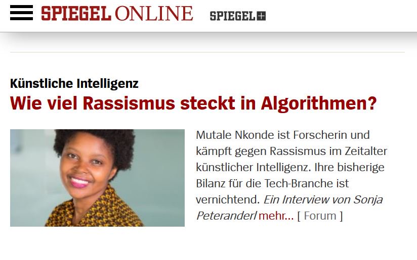How racist are #algorithms? @datasociety researcher @mutalenkonde fights against #racism in the age of #AI. How the tech industry does at Racial Literacy so far? Devastating. My interview with her @SPIEGELONLINE @disruptberlin #DNL16 #AITraps spiegel.de/netzwelt/netzp… @t_bazz