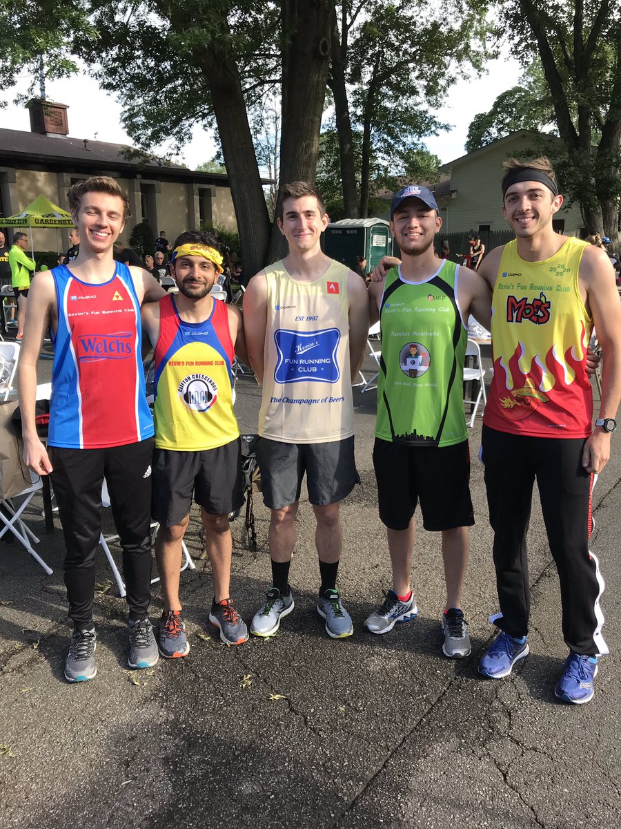 KFRCTweets's tweet photo. Officially welcoming the Class of 2019 to Kevin’s Fun Running Club at the New Milford 5k! 
Welcome @junewkirk @RamirezNick_ @Colombian_27 Jay Bober, and Sawyer Gara
Not pictured are @AsianSynsation and Chris Prasek
#KFRC @CoachAlAlonso @AlumniNJIT https://t.co/vUEydFi3tY