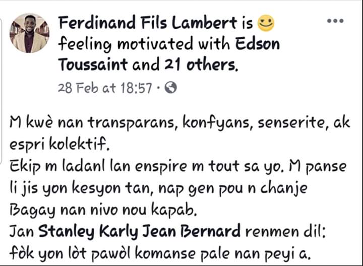 YPawol's tweet photo. @ferdinand_fils tap di kijan li konsevwa #lòtpawòl la https://t.co/IgpNaRDbFB