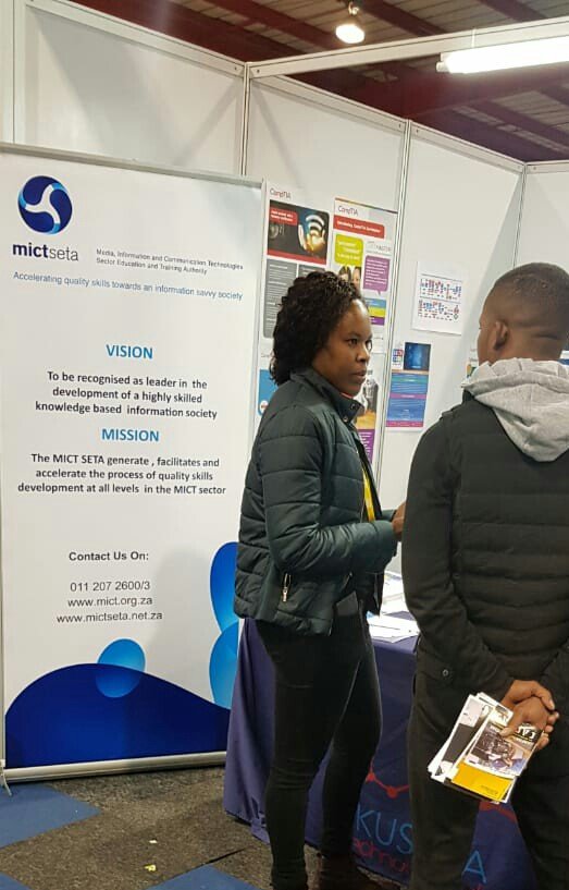MictSeta's tweet photo. Gauteng Youth Expo is in full swing at Nasrec Expo Centre and the #MICTSETA is interacting with youthful and vibrant audience about possible career opportunities in the MICT Sector. #GPYouthExpo #YouthMonth #CareerExpo #MICTSector https://t.co/yE81G6RSOO