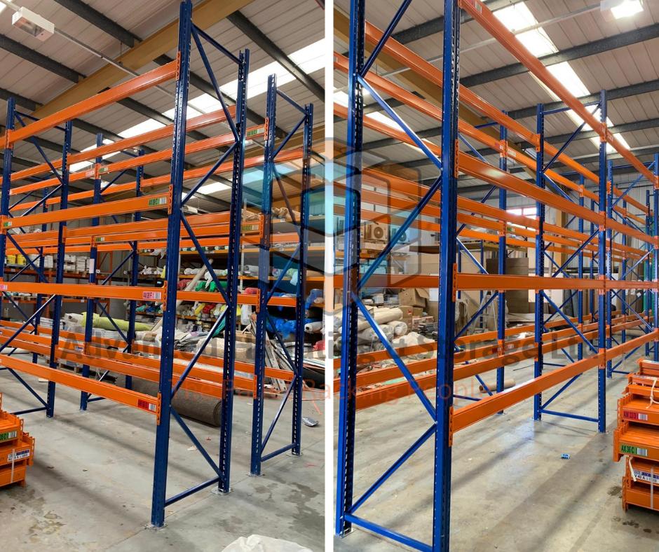Advancedh's tweet image. Photographs of a recent second hand racking job. Great quality Stow pallet racking, supplied, delivered and installed by us..... Great work  team!
#TeamAdvanced #SecondHand #Quality