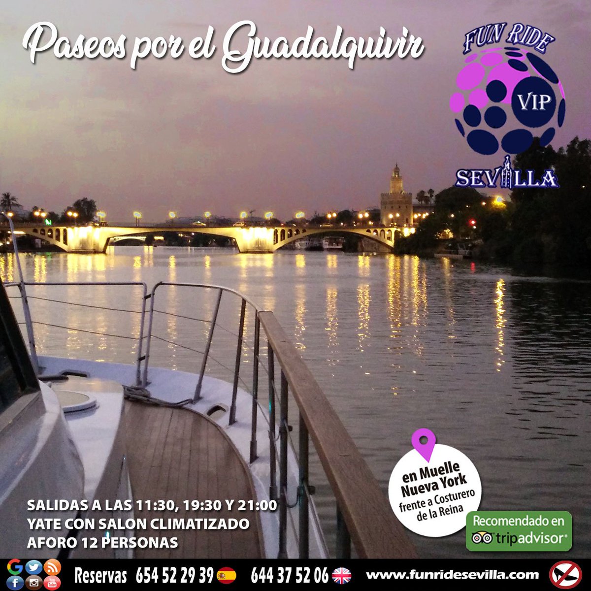 Hoy es el día perfecto, ¡no lo dudes! 😉
Porque cualquier día es válido para darte un homenaje, ven a disfrutar de una cena por el #Guadalquivir a bordo de "El Miarma" ⛵️
Entra en funridesevilla.com y haz ya tu reserva, ¡pq tú te lo mereces! 💖
#Turismo #FelizSabado #Sevilla