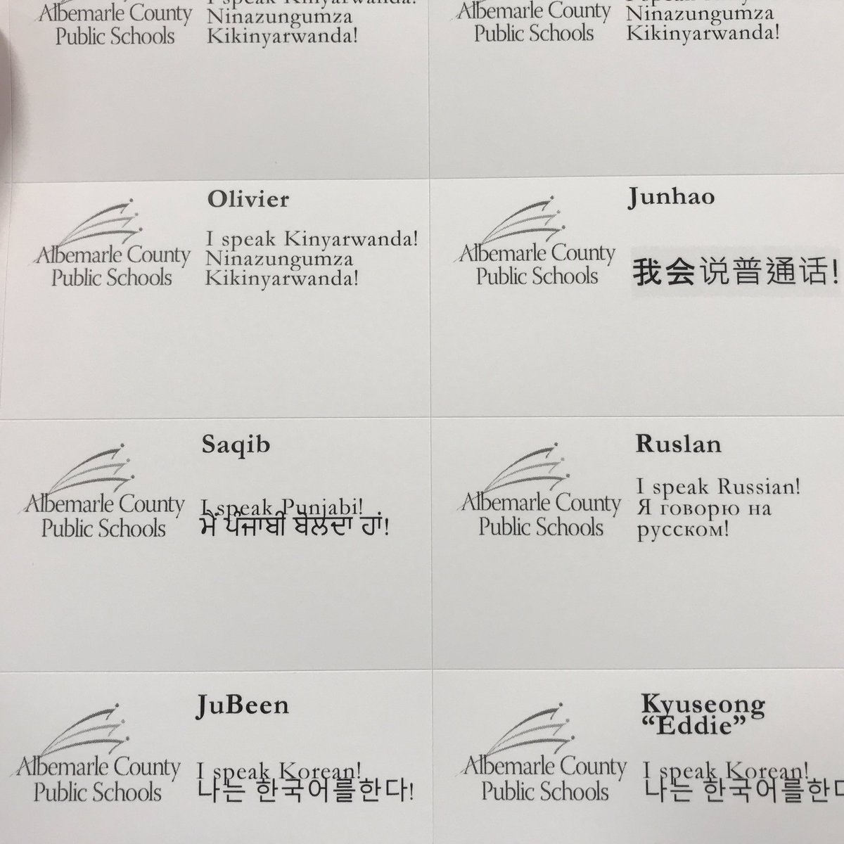 cyndihwells's tweet photo. Nametags  4 Summer Immersion Excursion is 1 of many examples of how we’ve iterated our program! Connecting ACPS Newcomers &amp; LTELs in the multiage space at Agnor-Hurt. #buildonstrengths #partnerships #ACPSESOL @VisionforEquity @MsTimmsESOLTchr @OlearyACPS @dgreads02 @dcmcollins https://t.co/ulLG9V3Rww