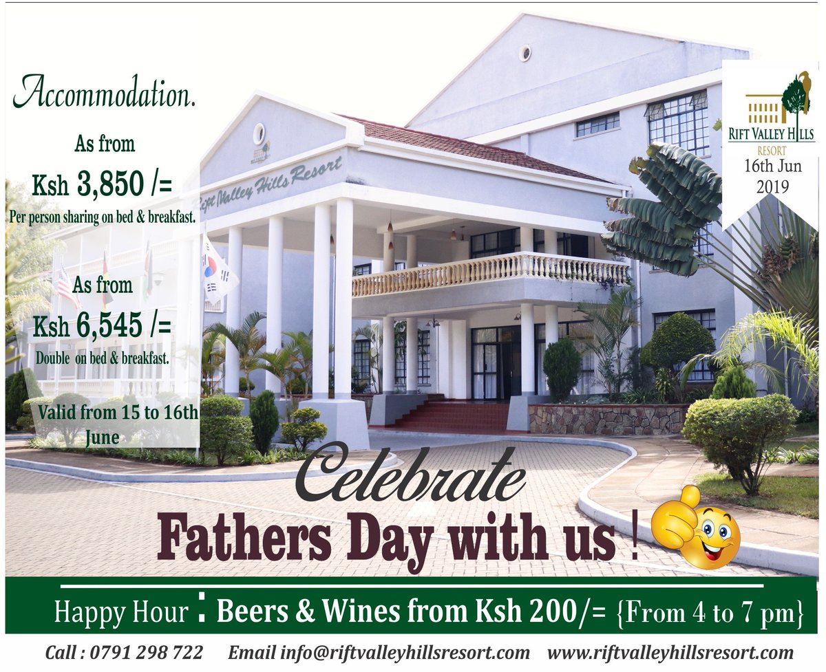 rifthills's tweet photo. They say one father is more than a hundred school masters..
Join us this Sunday as we pay homage to the greatest inspirations of our lives. 👨🍻🍹🌍🌎. 
#fathersdayKE #kabarnet #riftvalleyhillsresort #funday #family #love #dad #father #family #daddy #fathersdaygifts #papa https://t.co/yDmE4pH08u