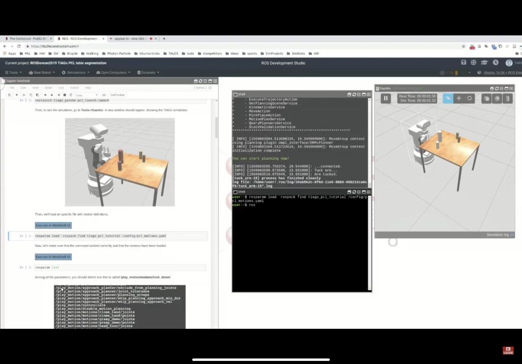 _TheConstruct_'s tweet photo. #ROSDevCon19 happening now! We're learning Table segmentation with PCL ROS with @luca_marchionni.
He'll show us how to use the basic filters of PCL to achieve segmenting a table and all the objects on top of it.

#GoROS #LearnROS https://t.co/tpTP6AV62a