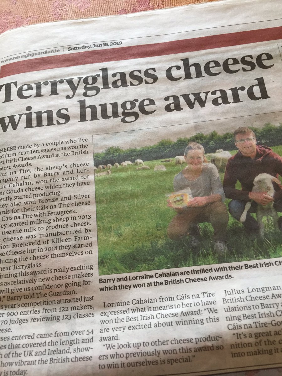 Super news about our neighbours <a href="/caisnatire/">Cais Na Tire cheese</a> winning #BestIrishCheese at #BritishCheeseAwards recently #rural #Entrepreneurship <a href="/NenaghGuardian/">NenaghGuardian</a>