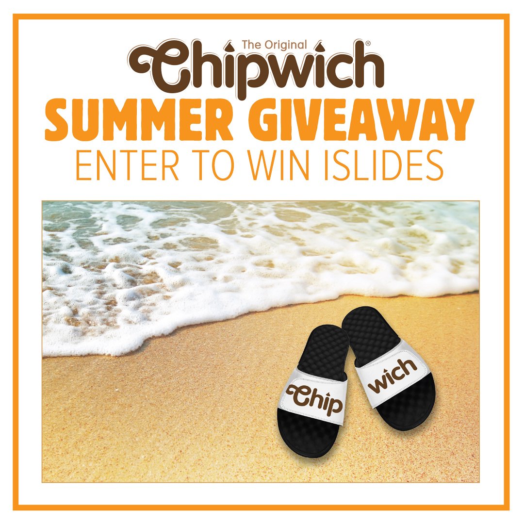 Theorigchipwich's tweet photo. Every Saturday for the rest of the summer, we’ll be choosing a weekly winner to receive a pair of our @ISlideUSA #Chipwich slides. To enter, tag a beach buddy. #SlideSaturday #Giveaway

Last weeks winner will be receiving their pair shortly! #Winning https://t.co/z59ZBu9JpZ