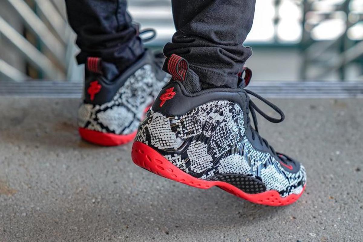 snakeskin foamposite on feet