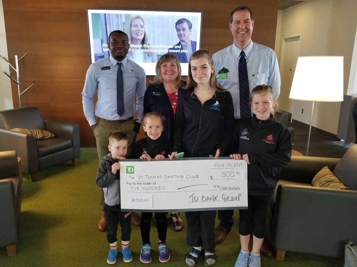 Another <a href="/TD_Canada/">TD (Canada)</a> #TDPlay donation. $500 to <a href="/stthomasskating/">St. Thomas Skating</a> of <a href="/SkateOntario/">Skate Ontario</a> <a href="/SkateCanada/">Skate Canada / Patinage Canada</a> to support youth in our #StThomasProud community. #canskate <a href="/superdouper1/">Karen Doupe</a> <a href="/MaulikBhatt_/">Maulik Bhatt</a> @ShaneKennedy_TD