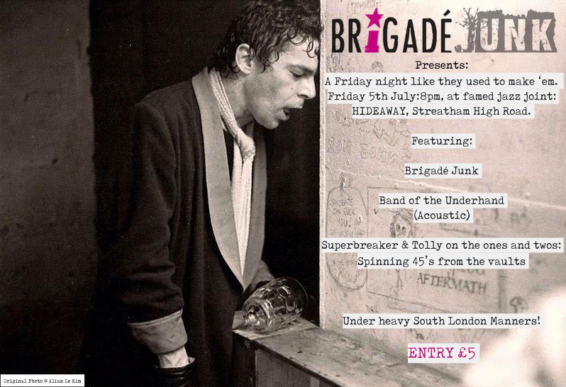 lonegrooves's tweet photo. @streathampulse A Friday night like they used to make 'em. Brigadé Junk - London's newest beat group. Looking back to the musical powerhouses (The Attractions, The Stranglers, The Rumour, The Clash et al) of the 70's for inspiration and lyrical advice from the Beat Generation. https://t.co/yvcPgpkW1M