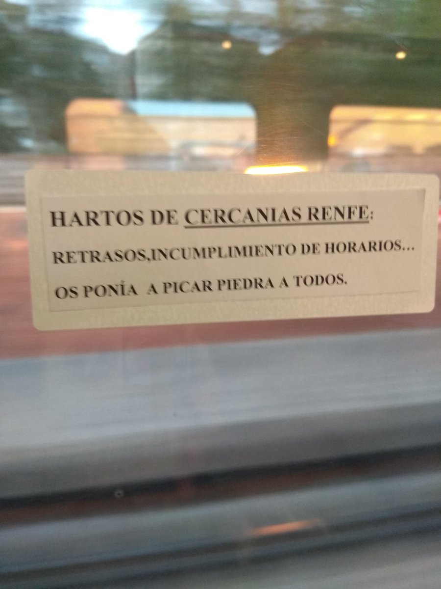 PCushing65's tweet photo. @inma_solamente @RenfeMeMata @sanchezcastejon @fomentogob @Renfe @abalosmeco @ppmadrid @DefensorPuebloE @AgenciaEfe75 pega pegatinas protesta..yo lo hago...tuitealo...gracias!!! https://t.co/Bc1mrKvAfJ