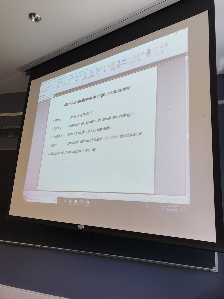 RethinkMarxism's tweet image. Esra Erdem: “It is necessary to theorize Free University Initiatives from Marxian perspectives: Marx’s notion of ‘teaching factory’ but there is also the notion of general intellect.” #ResistenceToEnclosure #KnowledgeCommons