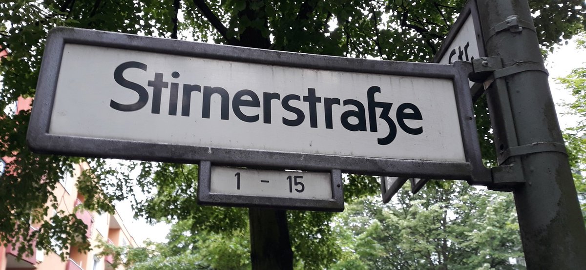 55\\ The district of Steglitz has a short street named after Max Stirner since 1947: Stirnerstraße.