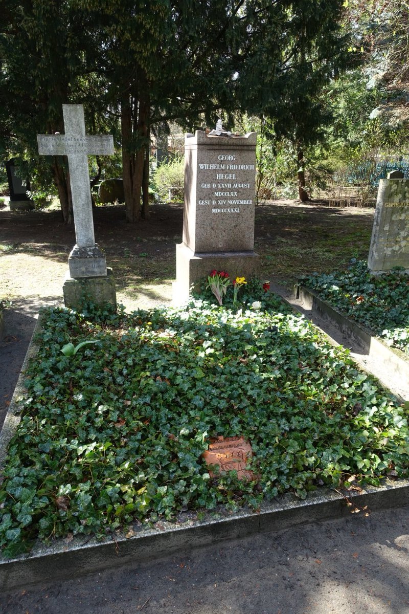 56\\ The grave of Georg Wilhelm Friedrich Hegel (1770-1831) at the Dorotheenstadt Cemetry. The cemetery is known as a cemetery of famous people. Of course, Hegel has an honorary grave of the State of Berlin. Hegel is buried next to his wife Marie Hegel, nee von Tucher (1791–1855).