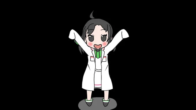 動画作成副産物  ここに白衣があるじゃろ?  これを・・・こうじゃ!  彼シャツ的な  #ケムリクサ