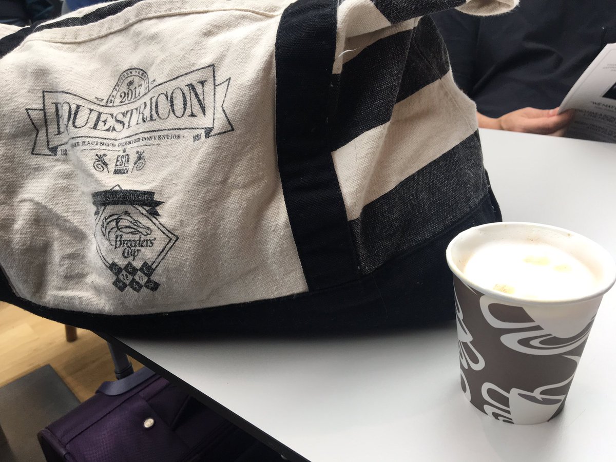 reddogcw's tweet photo. My trusty @EQconvention bag and a latte. Airport travel staples π https://t.co/vRzzOzM2Bb