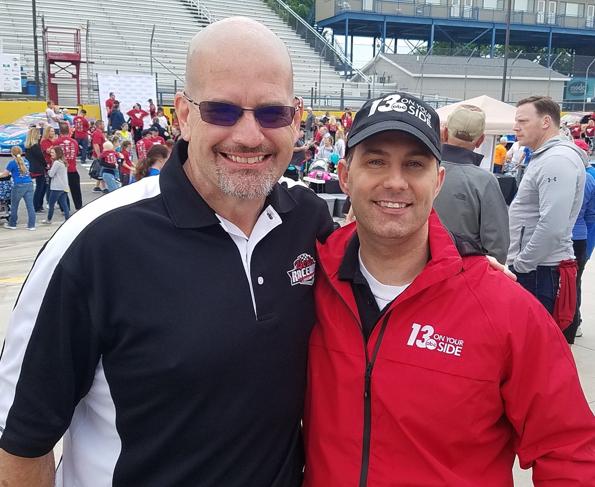 Fellow @usahockey Referee & TV personality, @NickLaFave @wzzm13 & I catching up at the #LorisVoice Walk For The Challenged at @BerlinRaceway