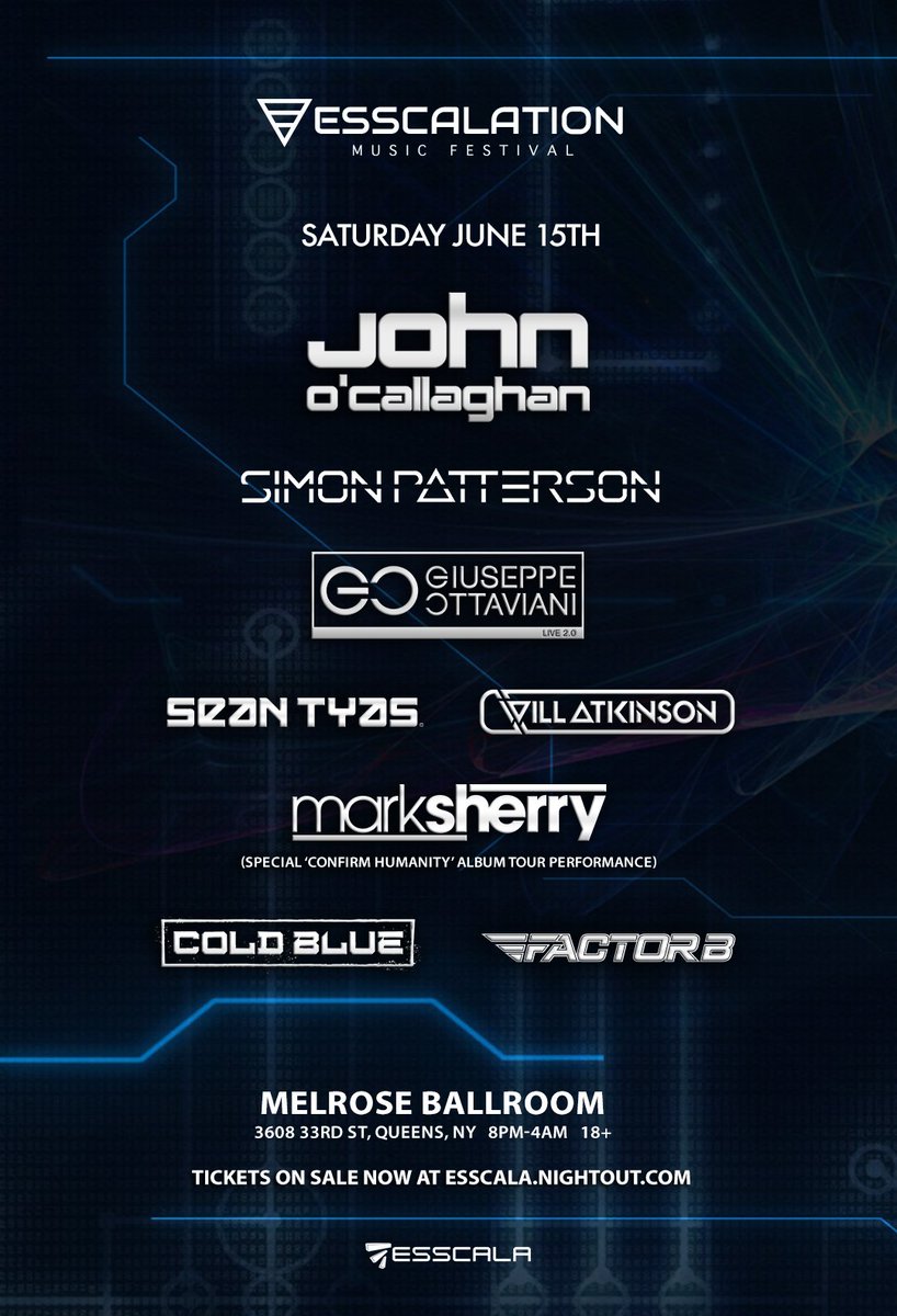 Esscala Entertainment (@esscala) on Twitter photo No time for hangovers, as we move forward with Day 2, rocking to <a href="/JOCofficial/">John O'Callaghan</a> <a href="/Sipatterson/">Simon Patterson</a> <a href="/GOttaviani/">Giuseppe Ottaviani</a> <a href="/willatkinsonyes/">Will Atkinson</a> <a href="/marksherry/">Mark Sherry</a> <a href="/Cold_Blue/">Cold Blue</a> <a href="/SeanTyas/">Sean Tyas</a> & <a href="/Factor_B_Music/">Factor B</a>, as well as the Statement Music Rooftop party with <a href="/rodgmusic/">RODG</a>, <a href="/rubenderonde/">Ruben de Ronde</a> <a href="/elevvenmusic/">Elevven</a> & gardenstate! No time for hangovers, as we move forward with Day 2, rocking to <a href="/JOCofficial/">John O'Callaghan</a> <a href="/Sipatterson/">Simon Patterson</a> <a href="/GOttaviani/">Giuseppe Ottaviani</a> <a href="/willatkinsonyes/">Will Atkinson</a> <a href="/marksherry/">Mark Sherry</a> <a href="/Cold_Blue/">Cold Blue</a> <a href="/SeanTyas/">Sean Tyas</a> & <a href="/Factor_B_Music/">Factor B</a>, as well as the Statement Music Rooftop party with <a href="/rodgmusic/">RODG</a>, <a href="/rubenderonde/">Ruben de Ronde</a> <a href="/elevvenmusic/">Elevven</a> & gardenstate!