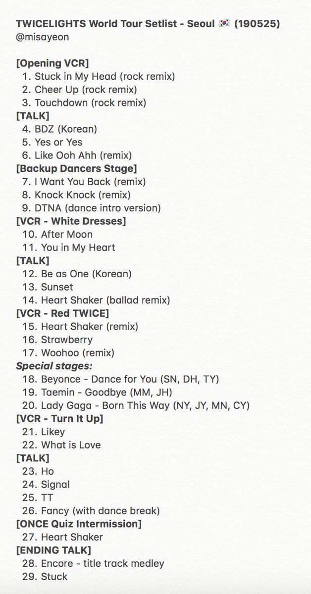 TWICE 4TH WORLD TOUR III SETLIST - SEUL DAY 2 - playlist by TWICE