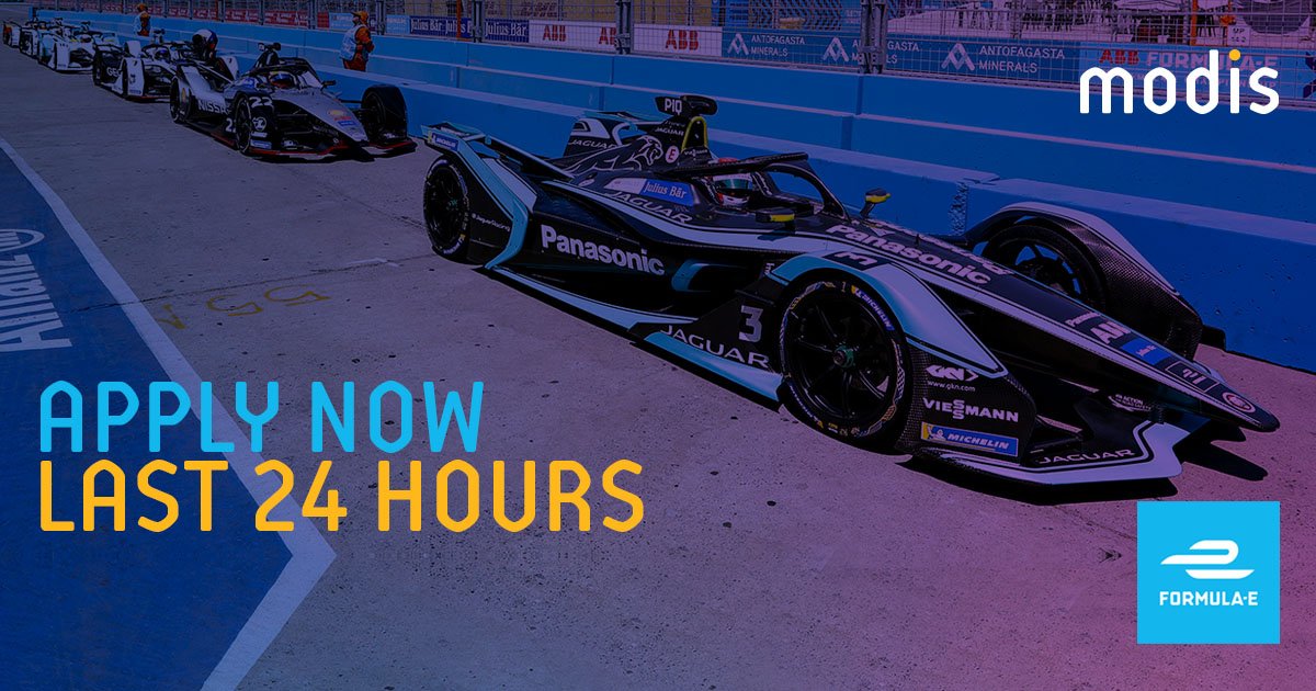 AdeccoGroup's tweet image. 📢📢📢Last chance to apply! We are closing on Sunday 16/6. Polish you CV and apply now to work with Formula E.  @FIAFormulaE @modis @ModisUk #ModisIMC19 #Hiring adec.co/IMC2