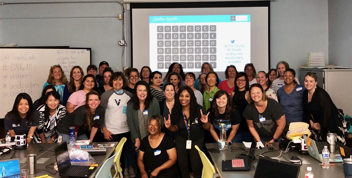 vkajones's tweet photo. The circle of EQUITY CHANGE comes from the CIRCLE OF TRUST which comes from sharing, communicating, collaborating and learning from each other #csforall @TeachCode #aisdcoders @kelsey_erwin @EducationCoe @LEGO_Education @aisdtdt https://t.co/8AeTLeVaSm