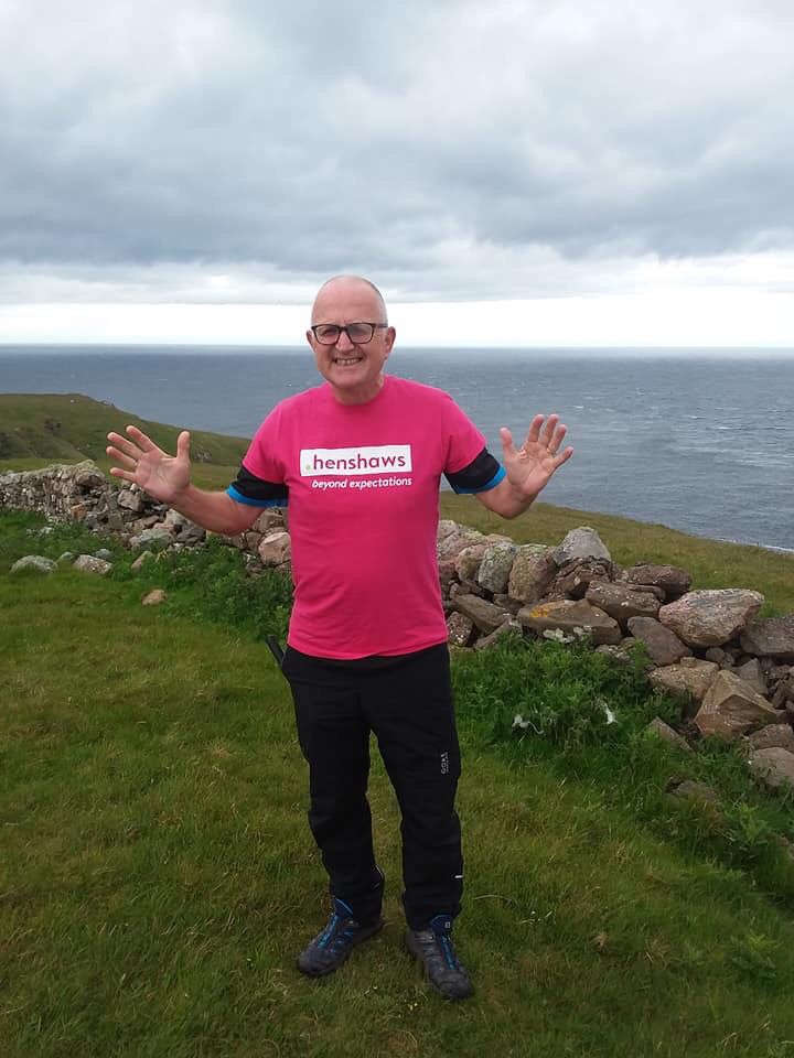 Henshaws's tweet photo. We are following our visually impaired service user, Dave Mulligan’s, epic 900 mile journey as he walks the length of the country to raise money for both ourselves and @guidedogs You can still sponsor Dave and wish him all the best here: https://t.co/N8N0xyNiSX #MulligansLongWalk https://t.co/peL4rJ5nKo
