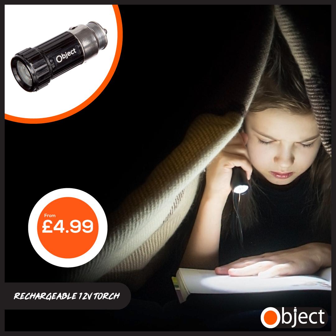 Objectproducts's tweet photo. Keep your light close with this rechargeable torch, designed for use in your car's charging point/cigarette lighter. It's incredibly compact and will shine for 2-3 hours between charges, making it extremely helpful on late-night car journeys. #Torch #Rechargeable #Compact https://t.co/MZTranvAOc