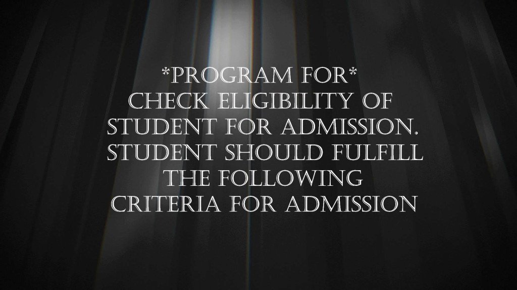 AlgorithmAll's tweet image. Write a program to check eligibility of student for admission. Student should fulfill the following criteria for admission : …programmingandalgorithm.wordpress.com/2019/06/15/wri…