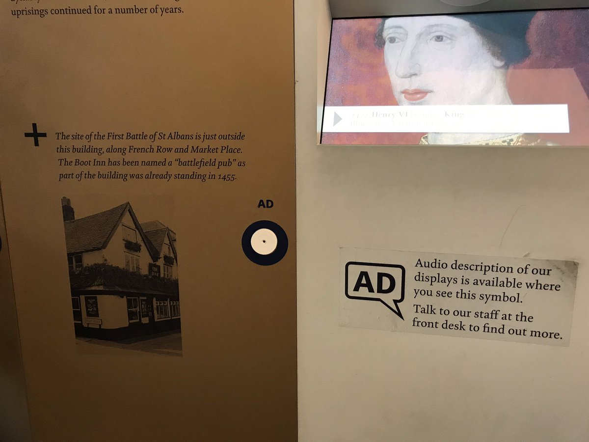 Great to see #AudioDescription on offer at the St Albans Museum and Gallery <a href="/stalbansmuseums/">St Albans Museums</a> <a href="/stalbansmgtrust/">St Albans Museums and Galleries Trust</a>