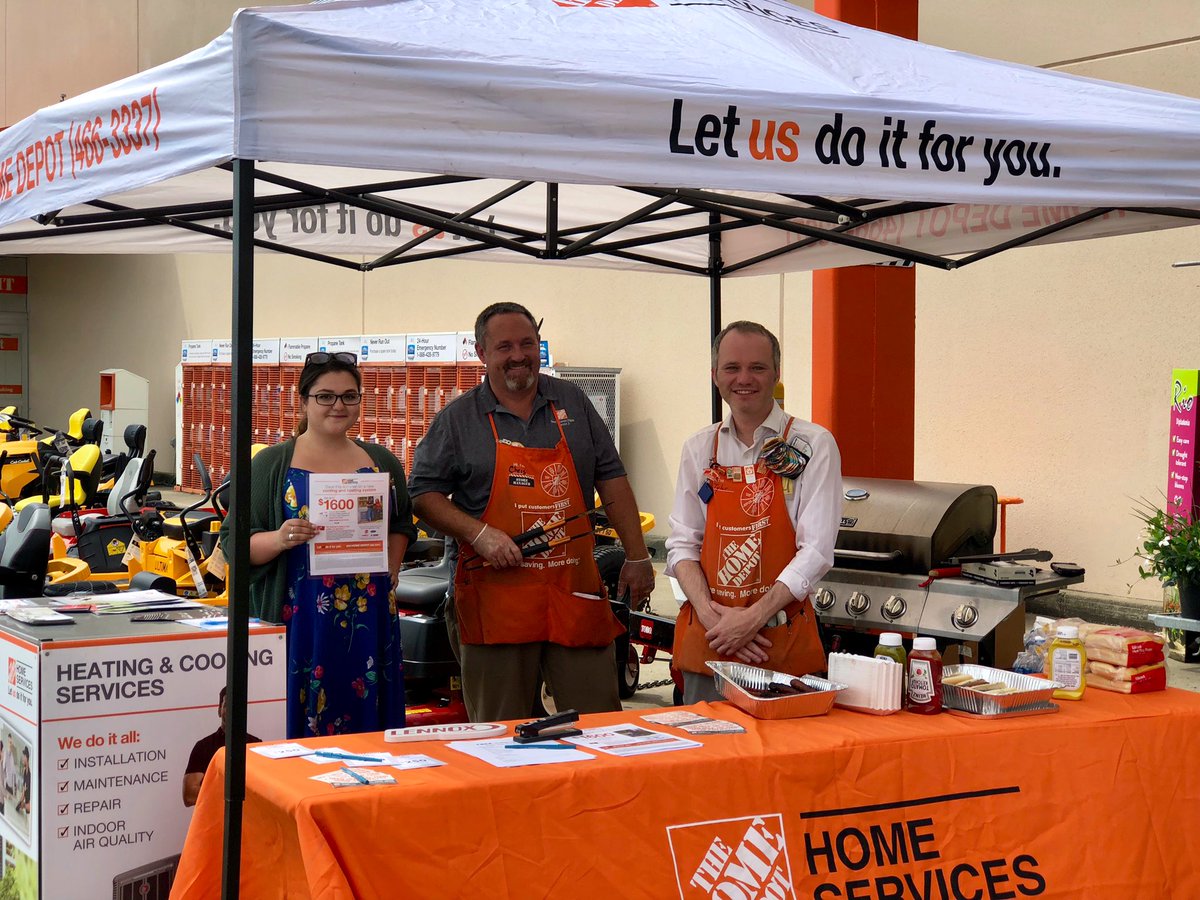 crystal_THD's tweet photo. #2016 has HVAC Rock Star, Natalie with AirServe, grill master @NalleyChris & our lead machine Tyler paired up for a #ServicesEvent #LeadsInSalesWin @AireLou @thd_young @THDMark @KevinZ_THD https://t.co/mLcdIZQDij
