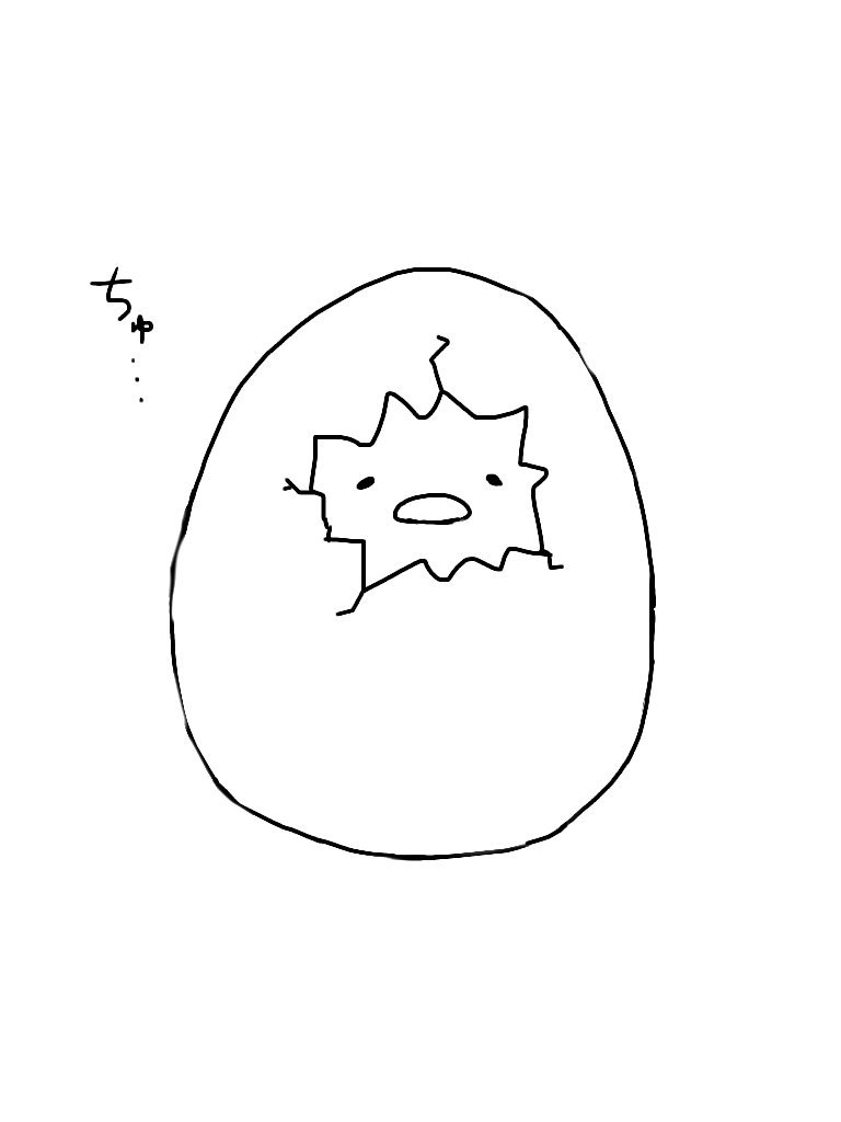 卵の殻がうまく割れなかったちゅん時 