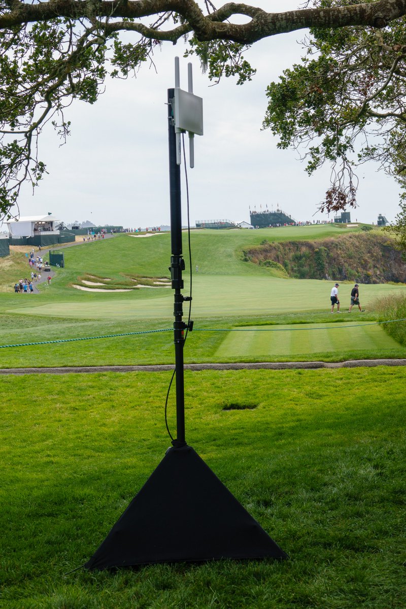 Cisco's tweet image. It&apos;s a @Cisco team effort at @USOpenGolf, with #Webex, #CiscoVision, #CiscoMeraki and more combining to create the most connected U.S. Open ever. Check out our technology in action this week at Pebble Beach.