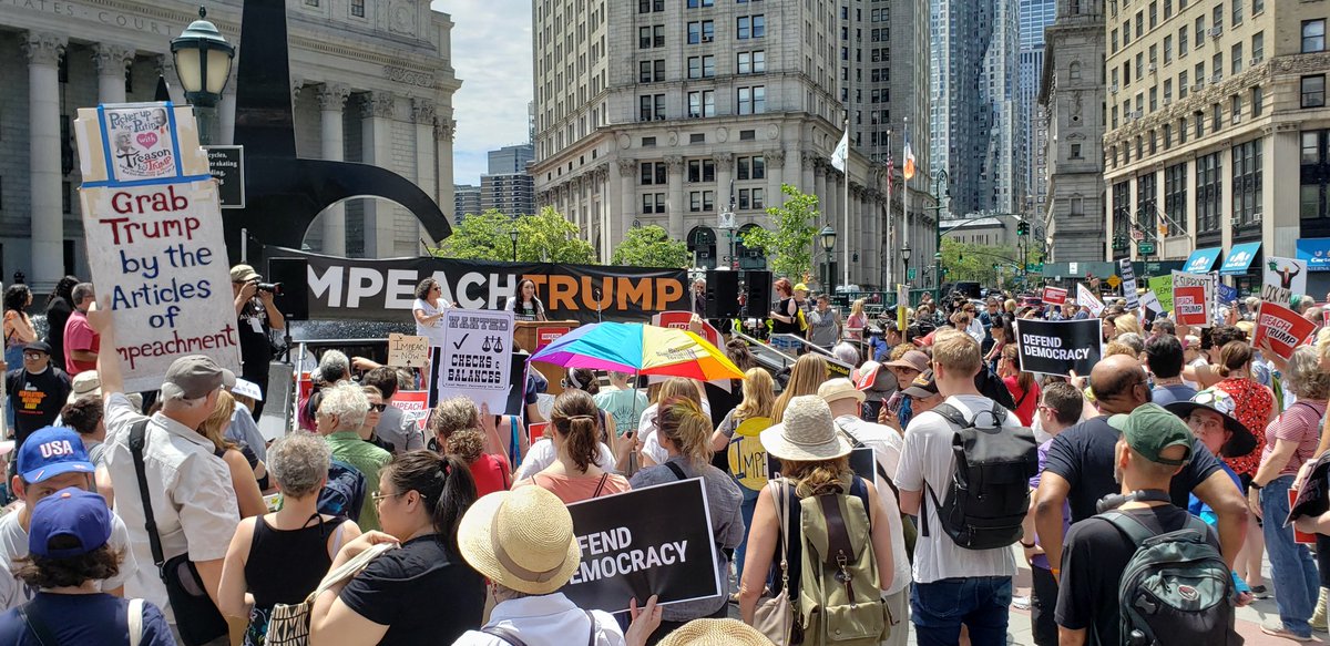 Justin Hendrix (@justinhendrix) on Twitter photo 15/06/2019 16:30:11 New Yorkers are gathered to demand an #ImpeachmentInquiryNow in Foley Square! New Yorkers are gathered to demand an #ImpeachmentInquiryNow in Foley Square!