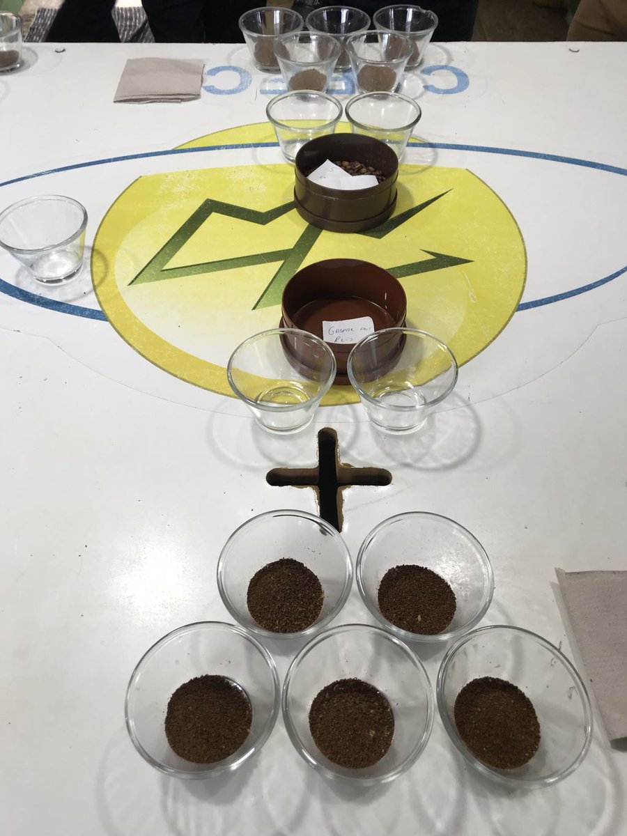 Coffee cupping at the Cooperativa Agropecuaria De Campos Altos in Brazil.