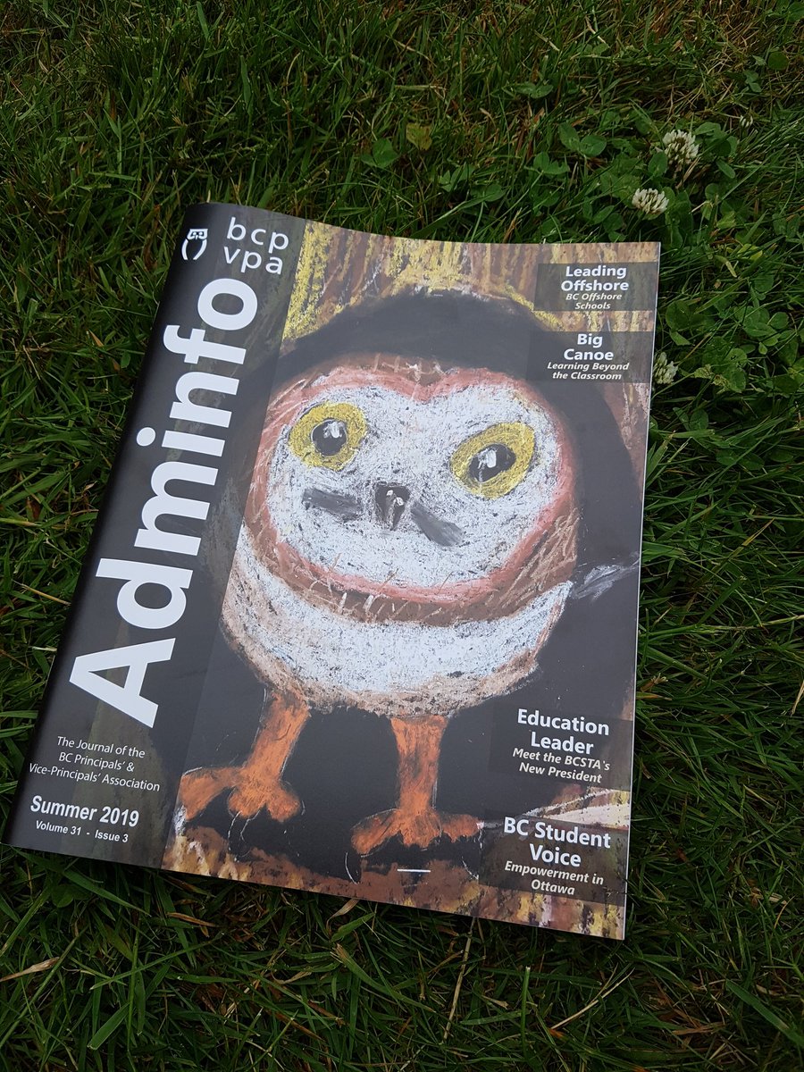 BCPVPA's tweet photo. The @bcpvpa Summer #Adminfo is winging its way to members + subscribers - literally! Check out the 'Night Owl' cover art by grade 3 Surrey artist Amanat, issue landing in your nest soon. #principals #viceprincipals #SummerReading https://t.co/ZNIBNVPhsN