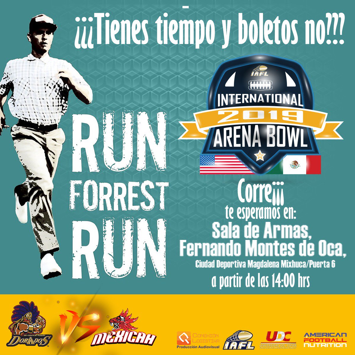 ProMexicah's tweet photo. Tenemos los últimos boletos para este gran juego, 'International Arena Bowl 2019'. Si aún no tienes los tuyos, corre a Sala de Armas de Ciudad Deportiva, a partir de las 02:00 PM ¡Corre porque se agotan! 
#ItsInYourBlood ⚫🔴 https://t.co/kkh6w00Hzx