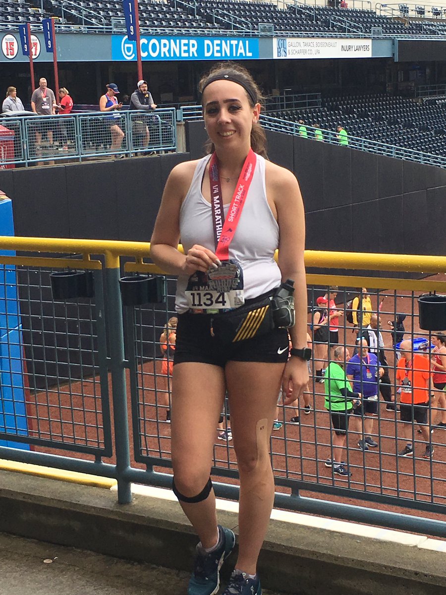 court_chase1's tweet photo. so many emotions because I’ve worked so hard these past few months and finished strong today — wasn’t looking to PR but just to not stop and not finish last &amp; I did just that #muddymini #quartermarathon #runtoledo #runthe419 https://t.co/sEcoujWzUU
